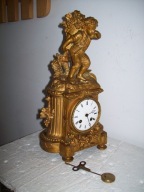 PROMOCJA-[@7f]DOBRA CENA-Figuralny zegar kominkowy ok 1850r