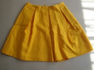 H&M spódniczka rozkloszowana żółta wytłaczane wzory desigual 34 36