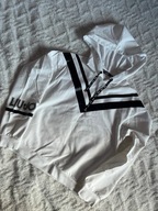 Bluza włoska biała / czarne zdobienia r. 36