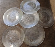 KOSTA BODA G. Warff MARINA RYBA KRAB PATERY TALERZE SZKŁO SZWECJA 26cm 6szt