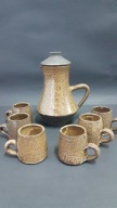 Komplet Bo Borgstrom Dzbanek 6 x kufelki ceramika