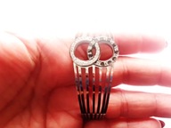 Bransoletka Srebrna Sztywna Koła Cyfry Rzymskie Cyrkonie Stal Chirurgiczna