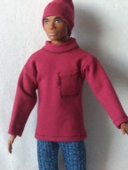 Ubranka dla lalki - Ken - Jeansowe spodnie i bordowa bluza !!!