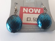 M&Co turkusowe zielone niebieskie kolczyki wiszące