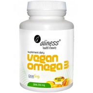 Aliness VEGAN OMEGA-3 kwasy WEGAŃSKA Mikroalgi DHA 60 kapsułek