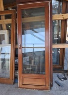 DRZWI/OKNO Balkonowe Mahoniowe Drewniane z Kasetonem 86x226cm