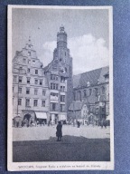 WROCŁAW Fragm. Rynku z widokiem na kościół św. Elżbiety , WALLA lata 40-te