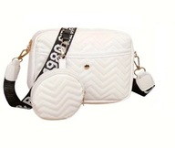 Modna pikowana torebka na ramię z portmonetką na pasku