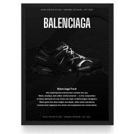 Plakat Balenciaga “Track Black” Waves (Czarna/Biała Ramka)