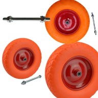 KOŁO DO TACZKI PEŁNE BEZDĘTKOWE MOCNE OŚKA METALOWA FELGA DO 200KG 4.00-8