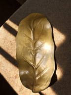 UNIKATOWE rękodzieło: podstawka pod świeczkę „Liść” | stare złoto & czerń