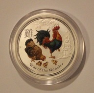 ROK KOGUTA KOLOR LUNAR 2 II 50 CENTÓW 2017 AUSTRALIA 1/2 OZ 999 PÓŁ UNCJI
