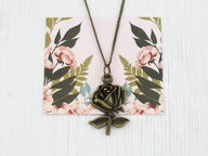 wisiorek RÓŻA vintage retro kwiat kwiatek NB76