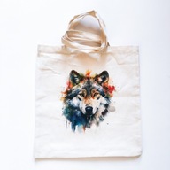 Torba zakupowa z wilkiem, wilk, shopperka 220g bawełna