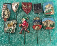 9XODZNAKA HERB - HERALDYKA - POLSKIE STARE ODZNAKI - 9 SZTUK - KOMPLET