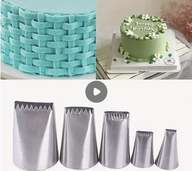 5 szt tylek, dysz jednorzędowych do dekoracji z ząbkowanymi końcówkami