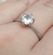 PIERŚCIONEK PIERŚCIEŃ REGULOWANY VINTAGE DIAMENTY brylant CYRKONIAMI retro