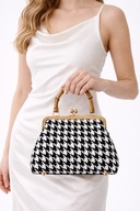 Torebka w pepitkę, torebka do ręki, ponadczasowa torebka, torebka z biglem