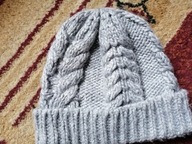 Czapka Szara srebna nitka