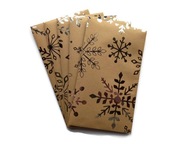 Torebka mini prezentowa na drobiazgi Święta papier eko SREBRNA ŚNIEŻYNKA