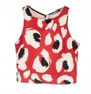 Z A R A crop top panterka czerwona wycięcia podkoszulek centki mob wife y2k