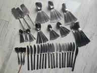 ŁADNY ZESTAW SZTUĆCÓW ŁYŻKI WIDELCE PRL