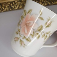 Angielska porcelana kostna | elegancki kubek 250 ml | kwiaty, złocenia