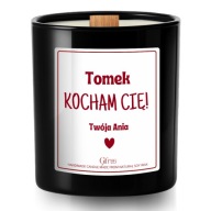 Personalizowana Świeczka Na Walentynki Kocham Cię Twoje Imię Dla Chłopaka