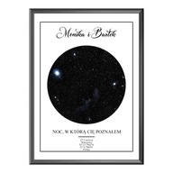 MAPA GWIAZD PARSONALIZOWANY PREZENT NA WALENTYNKI KREATYWNY PREZENT OBRAZ