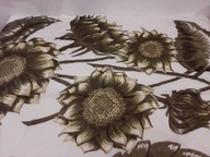 VINTAGE OBRUS SERWETA SERWETKA LNIANY SKANDYNAWSKI SŁONECZNIKI