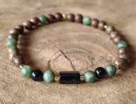 Bransoletka ochronna Turmalin Serpentyn Drewno