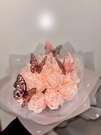 Bukiet z wiecznych róż różowy prezent ślub urodziny walentynki dzień kobiet