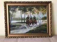 Obraz olejny Ulani na patrolu