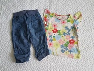 Cool Club bluzka w kwiaty i spodnie niebieskie roz 116