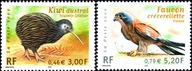 Francja 2000 Znaczki 3500-1 ** ptaki sokół kiwi Nowa Zelandia wspólne wydan