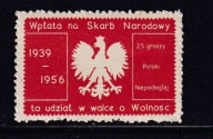 Emigracja, Skarb Narodowy, 1939-1956, 25 gr, cegiełka fiskalne revenue /AB/
