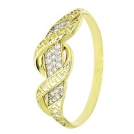 81873 BRANSOLETKA 14K POZŁACANA 60/21 MM sztywna bangle z cyrkoniami