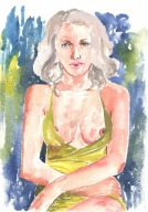 =Obraz=AKT =akwarela=kobieta=Joanna MAŁOSZCZYK