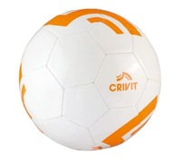 CRIVIT Piłka nożna biała pomarańczowa 5