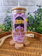 Kubek szklany słoik 500 ml słomka i pokrywka iced coffee prezent dla niej