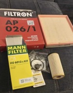 Filtr oleju Mann-Filter HU 6012 z KIT + Filtr powietrza Filtron AP 026/4