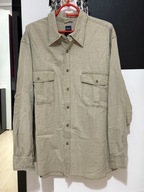 Y Koszula Basic sport bawełna 2 kieszenie szara dyskretna krata duża 2XL