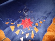 Granatowy obrus z aplikacja na boze narodzenie - 79 cm x 80 cm