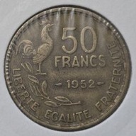 *FRANCJA [0111]*50 franków FRANCS 1952 Czwarta Republika, Ludzie Ptak Kogut