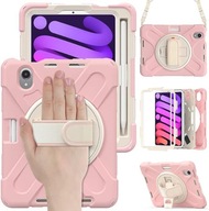 Etui Obudowa Case na Tablet iPad Mini 6 8.3 z Paskiem Pancerny Różowy