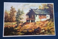 STARA POCZTÓWKA DOMEK W LESIE