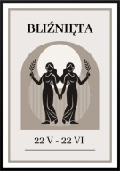 A2 PLAKAT OBRAZ ZNAK ZODIAKU BLIŹNIĘTA, NATURA HOROSKOP, DO DOMU NA PREZENT