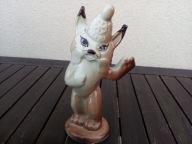 RZADKA RADZIECKA PORCELANOWA FIGURKA KOT lub RYŚ - 21cm Lata 70/80te