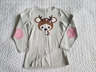 Cool Club sweterek tunika szary i myszka roz 122-128