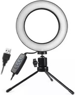 LAMPA PIERŚCIENIOWA DO SELFIE MAKIJAŻU LED RING BIAŁE TRIPOD STATYW LAMPKA